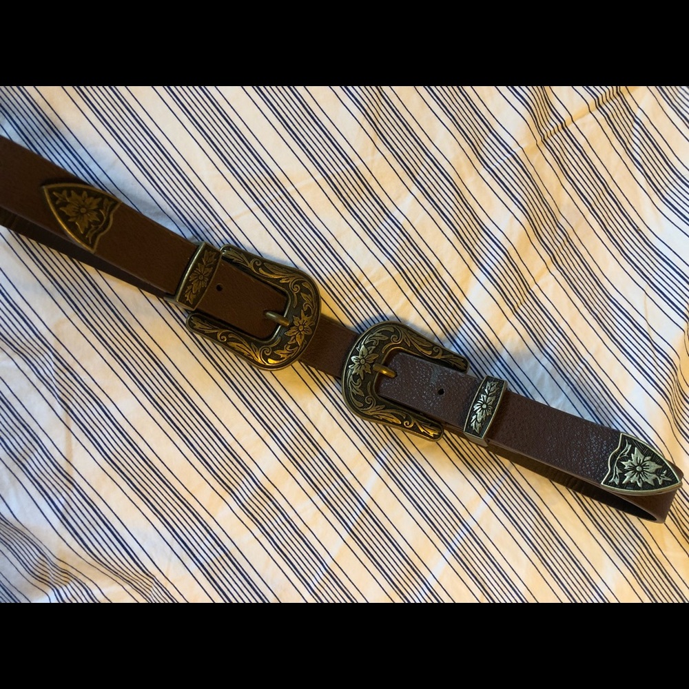 Nordstrom BP **BROWN** double buckle belt